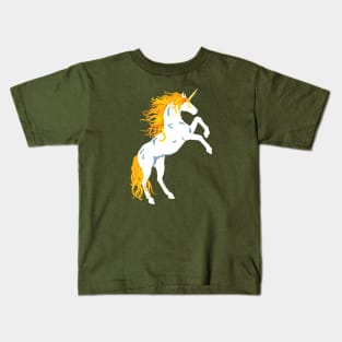 Golden Maned Unicorn Kids T-Shirt